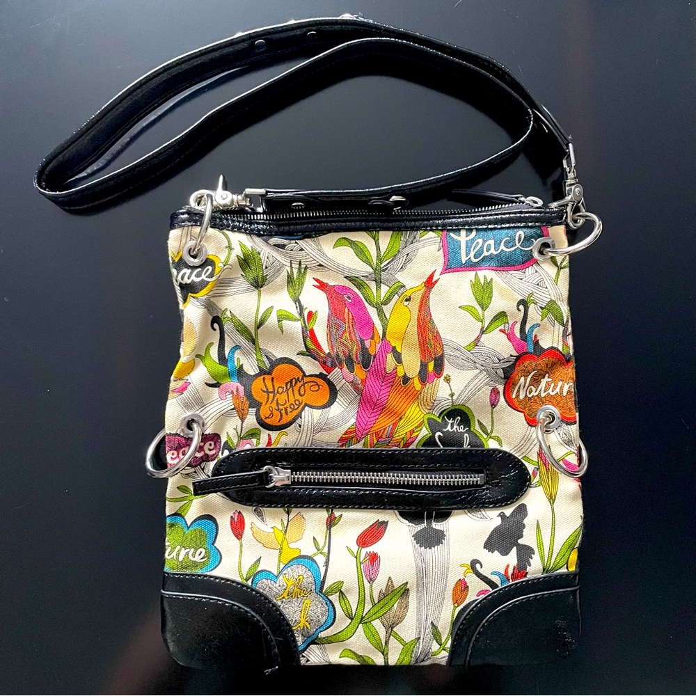 The Saks canvas peace print bag
